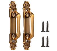 Cocoarm 2Pcs/Set Antique Door Handles European Antique Zinc Alloy Door Handle with Mounting Screws Cabinet Hardware Accessory Suitable for Indoor and Outdoor Use
