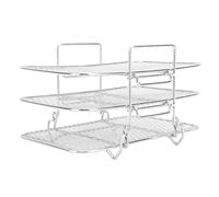 Cocoarm 3 Layer Fryer Rack, Stainless Steel Stackable Grill Rack, 3 Tier Baking for Air Fryer Oven Microwave, Expands Cooking Space, Separates Foods, Supports Dehydrating