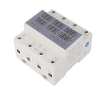 Cocoarm 3 Phase DIN Rail Voltmeter Ammeter Digital Display Screen with Auto Reset Overvoltage Undervoltage Protection for AC 390-500V 63A DIN Rail Tester Meter (40A)