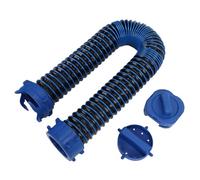 Cocoarm 3FT Blue Retractable RV Sewer Hose with Double End Fittings and Proof Four Claw Clamps for Quick Wastewater Discharge and Compact Storage