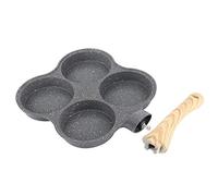 Cocoarm 4-Hole Non-Stick Frying Pan for Eggs and Pancakes, Heat Resistant Handle, Induction and Gas Stove Compatible, 36.6x19.6x2.5 cm