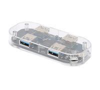 Cocoarm 4 Port Hub USB3.0 Hub PC Adapter with 5Gbps Transfer LED Indicator Micro USB Power Supply for Desktop Laptop Users Home Office Data Sync and Charging