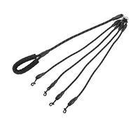 Cocoarm 4 Way Dog Lead Dogs Rope Leash Nylon Traction Rope with Foam Handle, Metal Buckle Multi Dog Leash for Outdoor Walking, Total Length 1.5m/4.9ft, Rope Diameter 1cm/0.4in (4 heads)