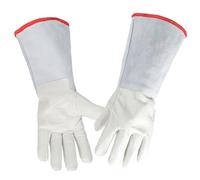 Cocoarm 40cm Long Cryogenic LNG Liquid Nitrogen Protective Glove with Treatment Work Gloves Cold Storage Safety Frozen Cryo Cowhide for Low Temperature