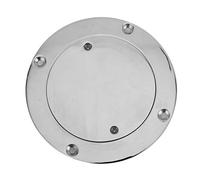 Cocoarm 4in Stainless Steel Round Boat Inspection Cover with Key for Yacht and Marine, Boat Deck Plate Stainless Steel Deck Plate Inspection Cover,