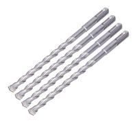 Cocoarm 4Pcs Hammer Rock Drill Bit Alloy Round Shank Drill Bits with Carbide Tip and Double Spiral Flutes for Concrete Masonry Stone Brick Drilling with Electric Hammer (10 * 200mm)