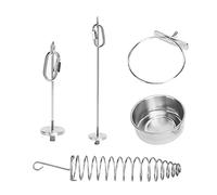 Cocoarm 4Pcs Stainless Steel Bird Feeder Set, Complete Nutrition Solution for Small Birds with Food Bowl and Foraging Basket