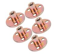 Cocoarm 5 Pcs T Nut Flange Galvanized Iron Furniture Fixing Round Base Nut with 3 Hole Design for Strong Furniture Assembly (M8)