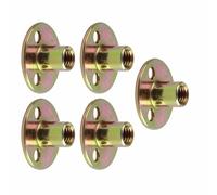 Cocoarm 5 Pcs T Nut Flange Galvanized Iron Furniture Fixing Round Base Nut with 3 Hole Design for Strong Furniture Assembly (M10)