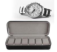 Cocoarm 6 Slot Watch Box Detachable Pillow Pads Watch Storage Case PU Leather Look Watch Case Elegant Decoration Watch Display Case for Men and Women 12.99 * 4.33 * 2.95 Inch