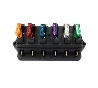 Cocoarm 6 Way Fuse Box, Plastic Holder with 6 Fuses, Easy Design for Cars and Boats ()