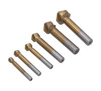 Cocoarm 6PCS Mill Cutter Bit Set Plated HSS Countersink Drill Bit 90 Degree Chamfering End Mill Cutter 3 Flute for Metal Wood Machining Parts Processing