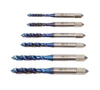 Cocoarm 6Pcs Thread Tap Drill Bits Set High Speed Steel Nano Blue Coated Spiral Flute Screw Machine Tap 6 32NC to 1 4 20NC for Metal Threading Repair Shop Use