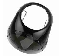 Cocoarm 7in Headlight Fairing, ABS Universal Motorcycle Wind Deflector, Windshield for Riders, Protects Against Wind and Debris (Bright black + black cover)