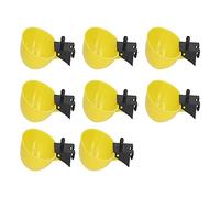 Cocoarm 8 Pcs Chicken Water Feeder PP Plastic Chicken Waterer 9 X 6 X 4.5 Cm Clip On Drinking Bowls Easy Install Yellow Cups for Chickens Quail Pigeons Ducklings Geese (6mm)