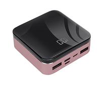 Cocoarm 8000mAh Power Bank, Slim 0.98in Aluminum Case (Gold) | LED Digital Display, 2 USB Outputs, 3 Inputs, Overcharge Protection, Travel Charging for