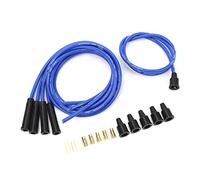 Cocoarm 8mm Plug Wire Set Metal and Silicone Plug Ignition Wire 1m Length Stable Ignition Accurate Signal Replacement for 4 Cylinder Classic Cars (Blue)