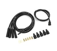 Cocoarm 8mm Plug Wire Set Metal and Silicone Plug Ignition Wire 1m Length Stable Ignition Accurate Signal Replacement for 4 Cylinder Classic Cars (Black)