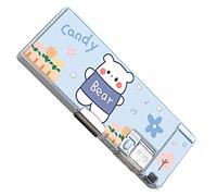 Cocoarm Adorable Cartoon Design Pencil Bag, Dual-Sided Organization, Built-in Sharpener, Multiple Pencil Slots, Magnetic Closure, Large Capacity, Portable for Kids School (#14)