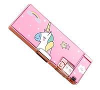 Cocoarm Adorable Cartoon Design Pencil Bag, Dual-Sided Organization, Built-in Sharpener, Multiple Pencil Slots, Magnetic Closure, Large Capacity, Portable for Kids School (#13)