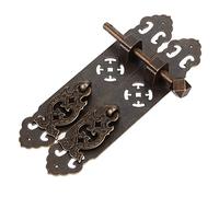 Cocoarm Antique Drawer Pendant Pulls Brass Book Cabinet Pull Handle 6.2 X 2.4in Engraved Brass Retro Look Easy Installation for Dressers Wardrobes Cabinet Doors (Bronze)