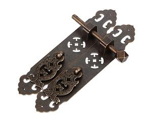 Cocoarm Antique Drawer Pendant Pulls Brass Book Cabinet Pull Handle 6.2 X 2.4in Engraved Brass Retro Look Easy Installation for Dressers Wardrobes Cabinet Doors (Bronze)