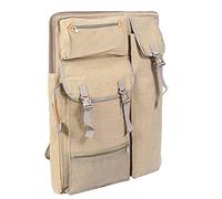 Cocoarm Art Carry Bag, Canva Fabric Sketch Board Bag with Adjustable Shoulder Strap Design, Portable Handguards and Pocket Storage, for Outdoor Painting, Studio Learning, Nature Sketching (Khaki)
