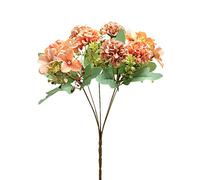 Cocoarm Artificial Hydrangea Flower Faux Hydrangea Decorative Hydrangea 30cm White Pink Dark Pink Red Orange with Full Blooming Heads for Home Wedding Centerpiece Decor (E)