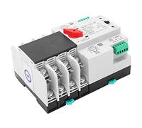 Cocoarm Automatic Transfer Switch ABS Din Rail Power Transfer Switch 4P 400V AC 50 60Hz Millisecond Switching for 3 Phase 4 Wire Power Distribution Control Equipment (32A)