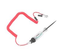 Cocoarm Automotive Test Pen, Stainless Steel LED Circuit Tester with Digital Display, Tests Voltage Current Resistance, Spring Wire and Clamp, for Car Diagnosis and Repair (Red Wire New Type)