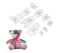 Cocoarm Bear Sewing Pattern Ruler, Memory Bear Template Set, Acrylic Material, 10 Pieces for Easy Doll Making and Memory Bears for Beginners and Experts (Medium (12 inch))