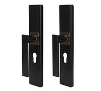 Cocoarm Bedroom Lock Set Aluminium Alloy Interior Silent Lock with Handle 23.5 X 5 X 5cm Oxidation Proof Coating Luminous Square Tongue Easy Install for Bedroom Bathroom Toilet (Black Gold)