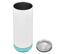 Cocoarm Bluetooth Speaker Cup, 20oz Stainless Steel Sublimation Speaker Cup with Detachable Wireless, Double Wall Insulation, LED Rhythm Light, for Car Travel Office Gym (Blue Base)