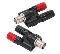 Cocoarm BNC Banana Adapter Brass ABS BNC to Binding Post 2 Pack 500V Dual 4mm Banana Socket RF Coaxial Splitter for Electronic Test Equipment Industrial Power Systems