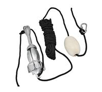 Cocoarm Boat Anchor Carbon Steel Grapnel Anchor Kit 1.5kg with 32.8ft Rope Marker Buoy Foldable Storage Bag for Kayak Canoe Jet Ski Small Boat Fishing (Silver (carbon steel galvanized))