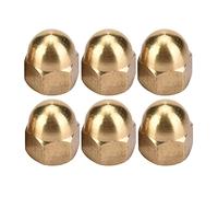 Cocoarm Brass Acorn Nut Kit, Dome Head Cap Hex Nuts Set M3 M4 M5 M6 M8 M10 M12 with Sturdy Durable Brass Material for Machinery Furniture Vehicles Tire Axle Fixation (M6(20PCS))