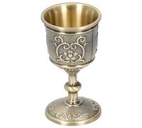 Cocoarm Bronze Wine Cup Embossed Metal Goblet Large 3.6 Inch (S 165-195)