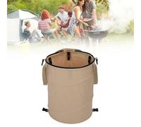 Cocoarm Camping Trash Can Oxford Cloth Outdoor Garbage Container 24 Gallons Foldable Zippered Lid Large Capacity Storage Bin for Camping Picnic Garden Yard Use (Coffee)