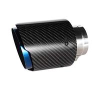 Cocoarm Car Exhaust Tip Carbon Fiber Glossy, Rear Tail Pipe 63mm Inlet 101mm Outlet 168mm Length with Stainless Steel for Motorcycle Modification