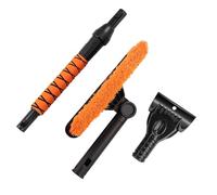 Cocoarm Car Snow Brush, Extendable Ice Scraper with PP EVA Sponge Silicone, 26in to 31.5in Snow Removal Tool, Detachable Foam Grip for Car Truck SUV Winter Window Clearing (Orange)