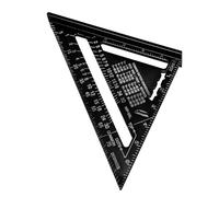 Cocoarm Carpentry Ruler, Aluminum Alloy Rafter Square with Imperial and Scales, Protractor Layout Tool for Crosscuts Angle Marking, Carpenters Engineers Woodworking (Black)