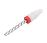 Cocoarm Ceramic Nail Drill Bit Corn Head Electric Grinder Parts 6mm X 48mm Fine Grinding F Red Box for Nail Reshape Polishing Carving Cleaning Salon Home Use (#4)