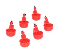 Cocoarm Chicken Water Cups Automatic Poultry Drinker 6PCS 1 8in Bowl Type with POM Body and Stainless Steel Spring 3 0in Cup Easy Install for Chickens Ducks Birds