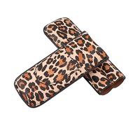 Cocoarm Cigar Case Holder Leather Cigar Travel Case for 2 Cigars with Front Cutter Pocket Sewn Finish Compact 6.5 X 18cm for Office Travel Home Men