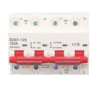 Cocoarm Circuit Breaker Interlock Changeover Switch PA66 100A AC 240 to 400V 2P Plus 2P 10KA Manual Dual Power Transfer for Hospitals Banks Fire Systems Generators