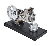 Cocoarm Classical Vacuum Engine Model Aluminum Mini Motor Model 15 X 8.3cm External Combustion Demonstrator for Physics Mechanics Learning Classroom Science Projects Collectors