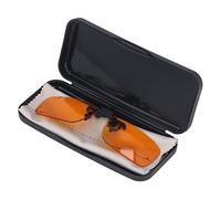 Cocoarm Clip On Glasses PC UV Blue Lights Blocking Clip Glasses 180 Degree Vertical Flip Orange Lens Blocks 400 to 500nm for Computer Use Office Gaming Reading (Round)