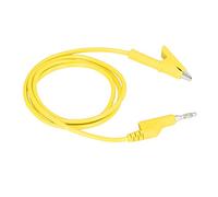 Cocoarm Clip Test Leads Brass Silicone Banana Plug Test Leads 4mm 20A 3000V 10mm Opening for Electrical Testing Car Truck Battery Charger Jump Start Cable (Yellow)