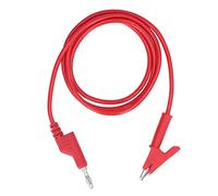 Cocoarm Clip Test Leads Brass Silicone Banana Plug Test Leads 4mm 20A 3000V 10mm Opening for Electrical Testing Car Truck Battery Charger Jump Start Cable (Red)