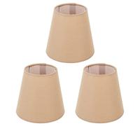 Cocoarm Cloth Fabric Lampshade, 3pcs Fabric Lamp Shades for E14 Candle Bulbs, Iron Clip Installation, Soft Light Diffusion, Dust Cover Design for Bedroom Bedside Chandelier (Khaki)
